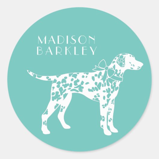 Sticker Rond Chien dalmate chiot (Devant)