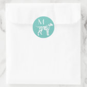 Sticker Rond Chien dalmate chiot (Sac)