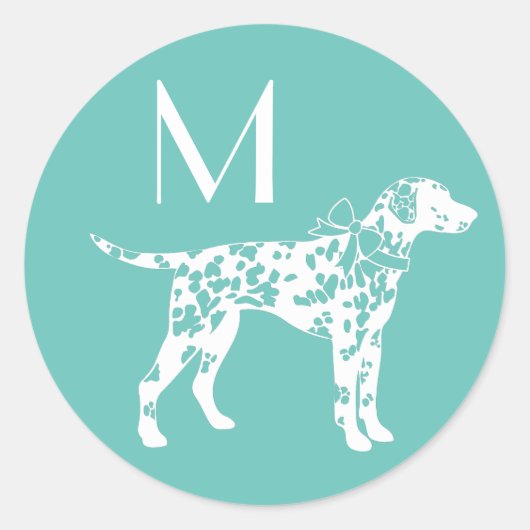 Sticker Rond Chien dalmate chiot (Devant)