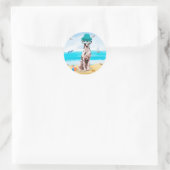 Sticker Rond Chien dalmate sur la plage (Sac)
