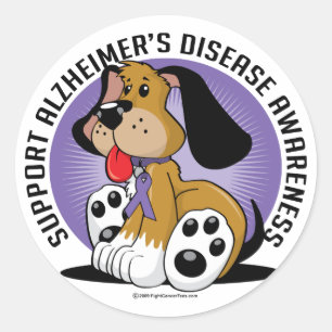 Sticker Rond Chien d'Alzheimer