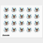 Sticker Rond Chien d'ange (Feuille)