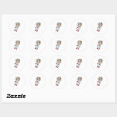Sticker Rond Chien dans l'espace en costume (Feuille)