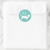 Sticker Rond Chien de Basset Hound Puppy (Sac)