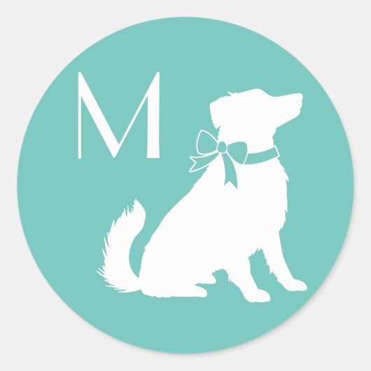 Sticker Rond Chien de Berger australien Chien Chien Chien Chien (Devant)