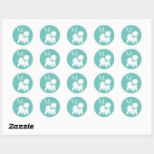 Sticker Rond Chien de Bichon Frise Puppy (Feuille)