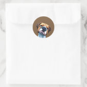 Sticker Rond Chien de boîte (Sac)