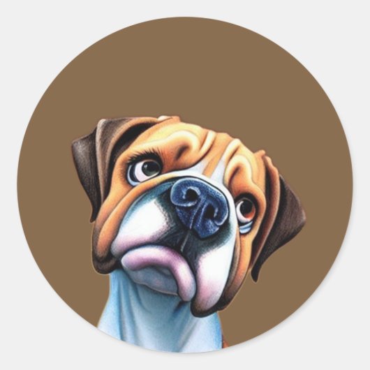Sticker Rond Chien de boîte (Devant)