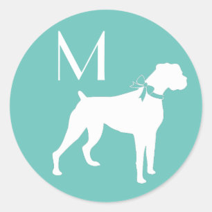 Sticker Rond Chien de boîte Chien chiot