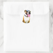 Sticker Rond Chien de boîte cool (Sac)