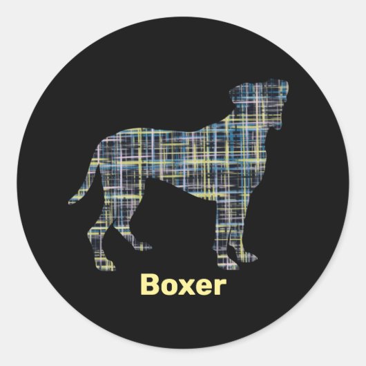 Sticker Rond Chien de boîte Ligne jaune et noire (Devant)