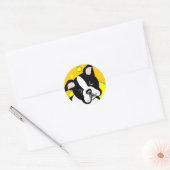 Sticker Rond Chien de Boston Terrier (Enveloppe)