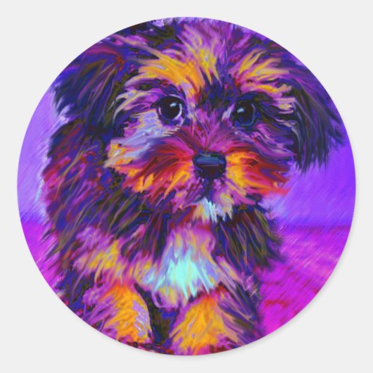 Sticker Rond chien de calico (Devant)