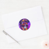 Sticker Rond chien de calico (Enveloppe)