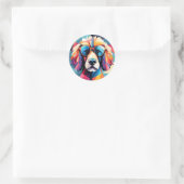 Sticker Rond Chien de caniche cubiste (Sac)