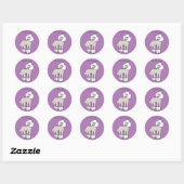 Sticker Rond Chien de caniche standard Thunder_Cove (Feuille)