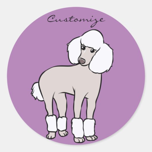 Sticker Rond Chien de caniche standard Thunder_Cove (Devant)