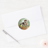 Sticker Rond Chien de chasse avec oiseau dans la bouche (Enveloppe)
