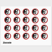Sticker Rond Chien de chat Yin Yang (Feuille)