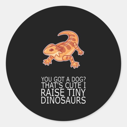 Sticker Rond Chien de Dragon ? LEVER TINY DINOSAURS Lizard (Devant)