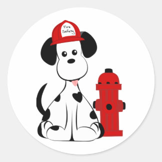 Sticker Rond Chien de feu dalmate