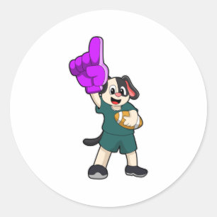 Sticker Rond Chien de football Sports