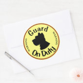 Sticker Rond Chien de garde en service (Enveloppe)