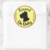 Sticker Rond Chien de garde en service (Sac)