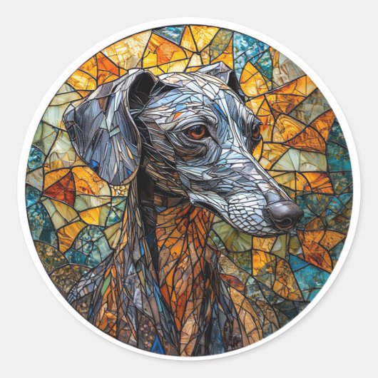 Sticker Rond Chien de Greyhound en Italie (Devant)