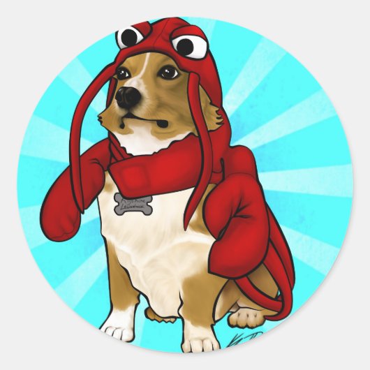 Sticker Rond Chien de homard (Devant)