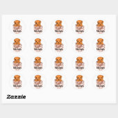 Sticker Rond Chien de Kawaii orang complètement vide dans une t (Feuille)