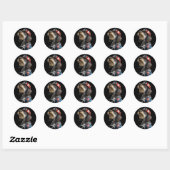 Sticker Rond Chien de la tête du feu de pompier (Feuille)