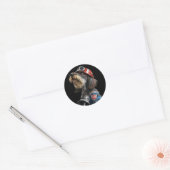 Sticker Rond Chien de la tête du feu de pompier (Enveloppe)