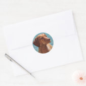 Sticker Rond Chien de Magyar Vizsla (Enveloppe)