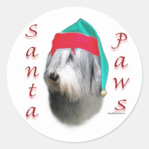 Sticker Rond Chien de mer polonais des basses terres Père Noël