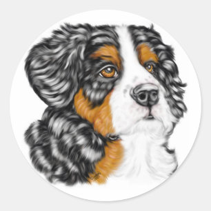 Sticker Rond Chien de montagne bernois