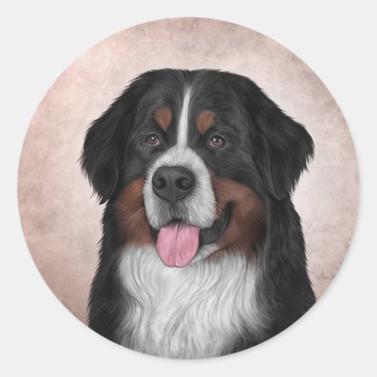 Sticker Rond Chien de montagne bernois (Devant)