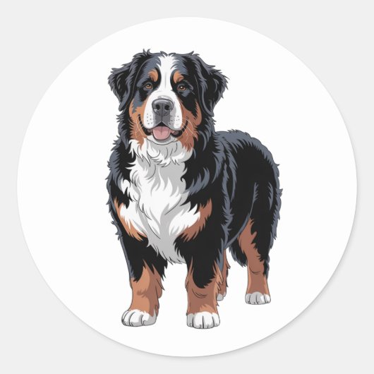Sticker Rond Chien de montagne bernois (Devant)
