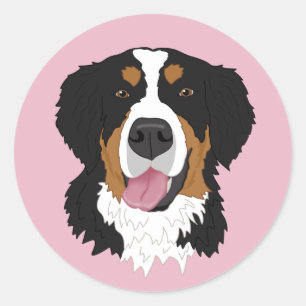 Sticker Rond Chien de montagne bernois
