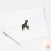 Sticker Rond Chien de montagne bernois debout (Enveloppe)