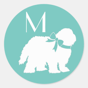 Sticker Rond Chien de mouton Chien de mouton vieux anglais Chie