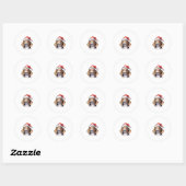 Sticker Rond Chien de Noël beagle (Feuille)