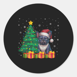 Sticker Rond Chien de Noël de Chien de Chien de Chien de Noël