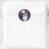 Sticker Rond Chien de Noël Shih Tzu (Sac)