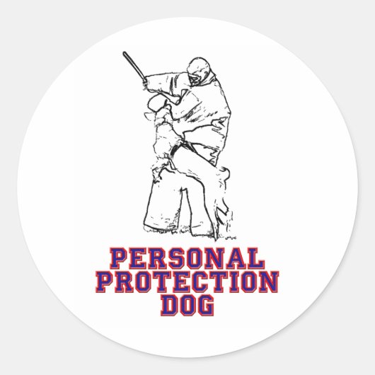 Sticker Rond Chien de protection personnelle (Devant)