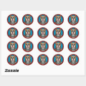 Sticker Rond Chien de race Cool (Feuille)