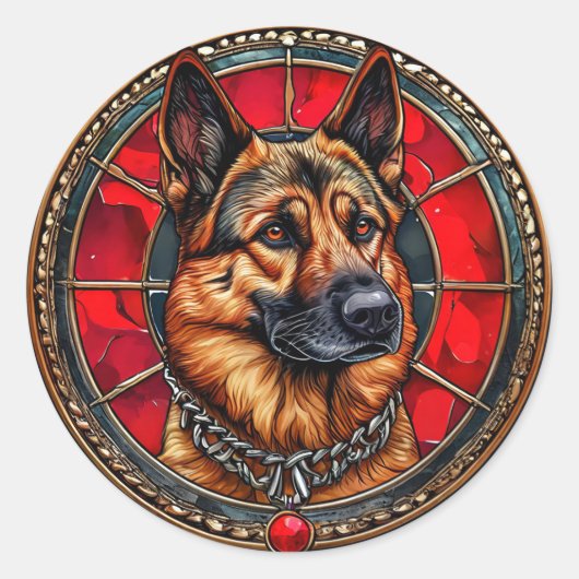 Sticker Rond Chien de race Cool (Devant)