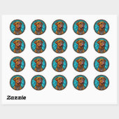 Sticker Rond Chien de race Cool (Feuille)