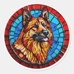 Sticker Rond Chien de race Cool