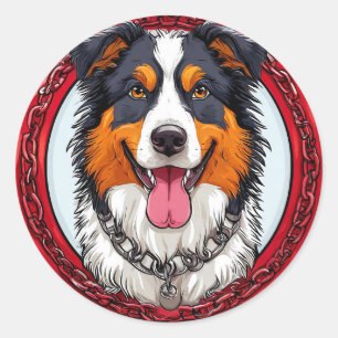 Sticker Rond Chien de race Cool